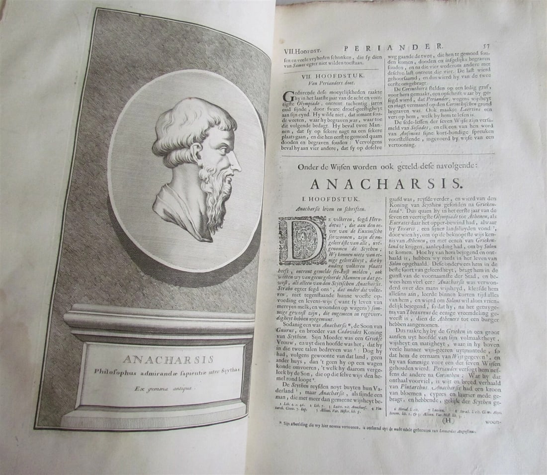 1702 DESCRIPTION of GREEK & EASTERN PHILOSOPHERS FOLIO antique 45 ENGRAVINGS - 5