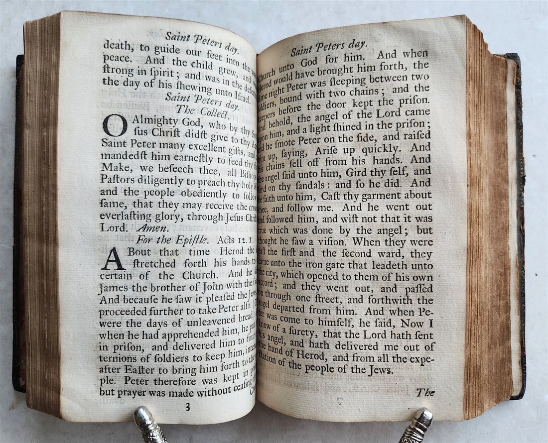 1753 BOOK of COMMON PRAYER w/ PSALTER in ENGLISH antique - 8