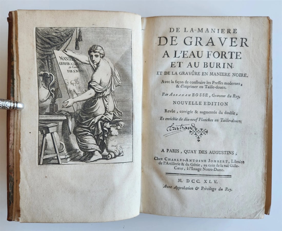 1745 ILLUSTRATED TREATISE on COPPER ENGRAVING antique DE LA MANIÈRE DE GRAVER (1 of 20)