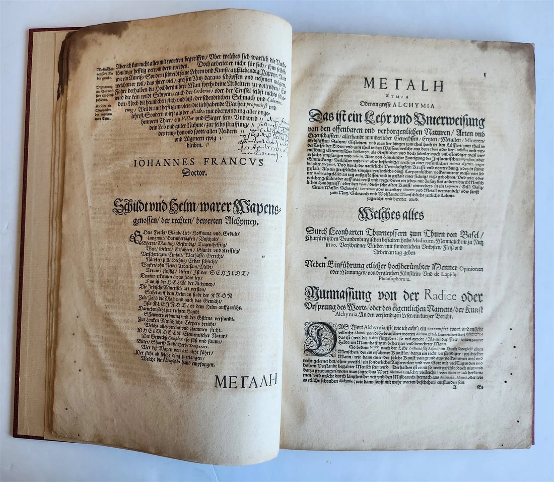 1583 ALCHEMY by L.Thurneisser Megale chymia vel magna Alchymia antique FOLIO 16c - 11