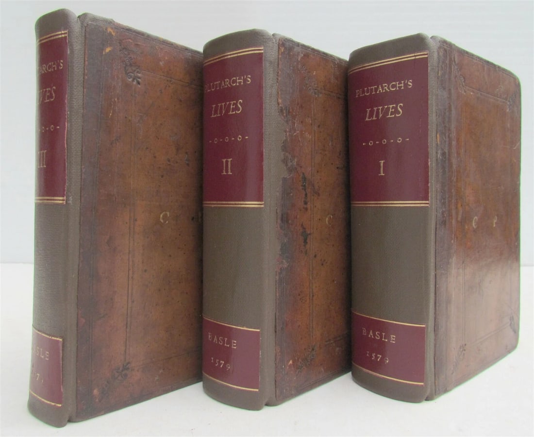 1579 PLUTARCH 3 VOLUMES PLUTARCHI CHAERONENSIS antique (1 of 12)