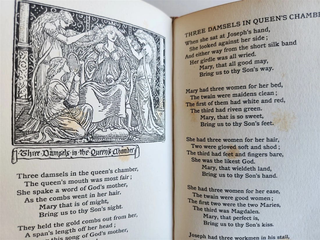 1895 BOOK of CHRISTMAS VERSE antique ILLUSTRATED by Walter Crane SIGNED BINDING - 14