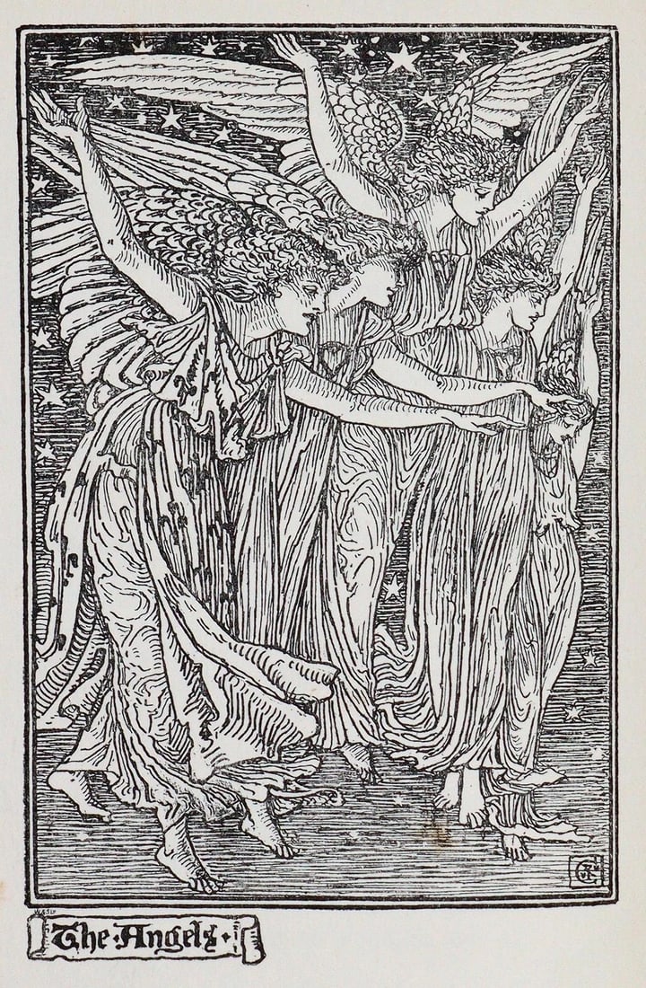 1895 BOOK of CHRISTMAS VERSE antique ILLUSTRATED by Walter Crane SIGNED BINDING - 6
