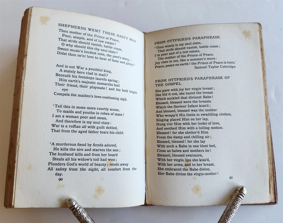 1895 BOOK of CHRISTMAS VERSE antique ILLUSTRATED by Walter Crane SIGNED BINDING - 9