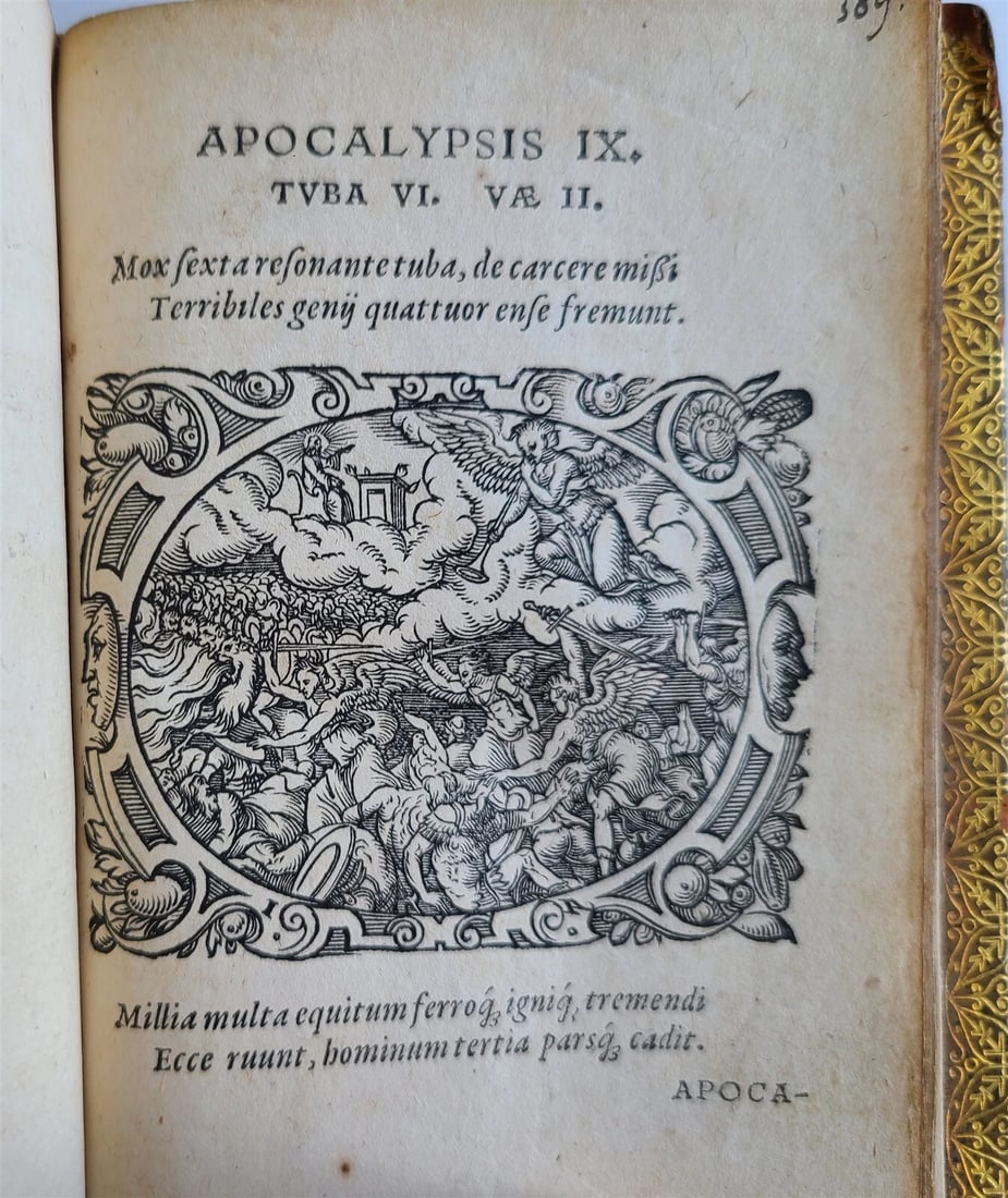 1571 PICTURE BIBLE antique ILLUSTRATED w/ 200 WOODCUTS by JOST AMMAN RARE 16th C: [Picture Bible] Bibliorum utriusque testamenti icones, summo artificio expressae, historias sacras ad vivum exhibentes, & oculis summa cum gratia repræsentantes: adeoque doctis ac venustis carmin