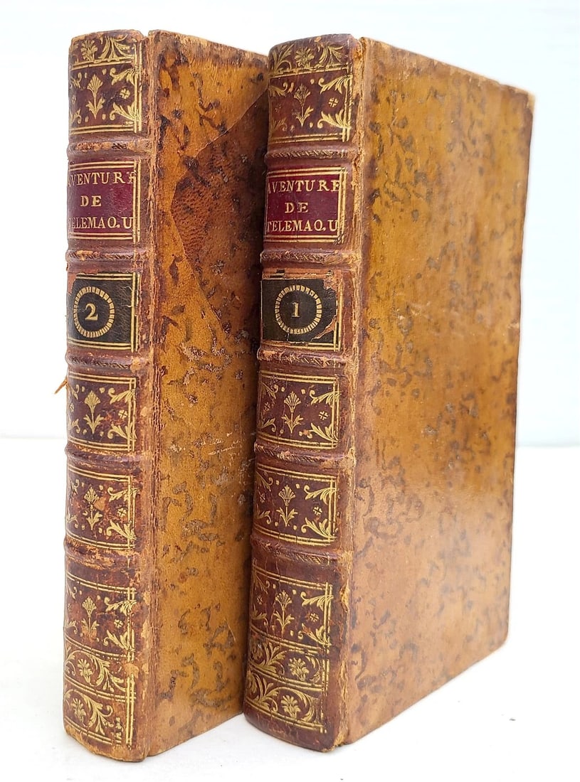 1787 LES AVENTURES de TELEMAQUE 2 volumes antique in FRENCH illustrated (1 of 7)