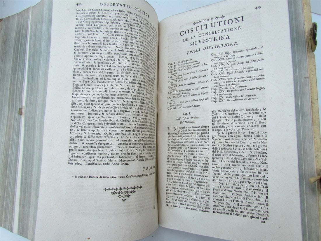 1759 PIGSKIN decorative BINDING ANTIQUE FOLIO Codex Regularum Lucae Holstenii V3 - 10