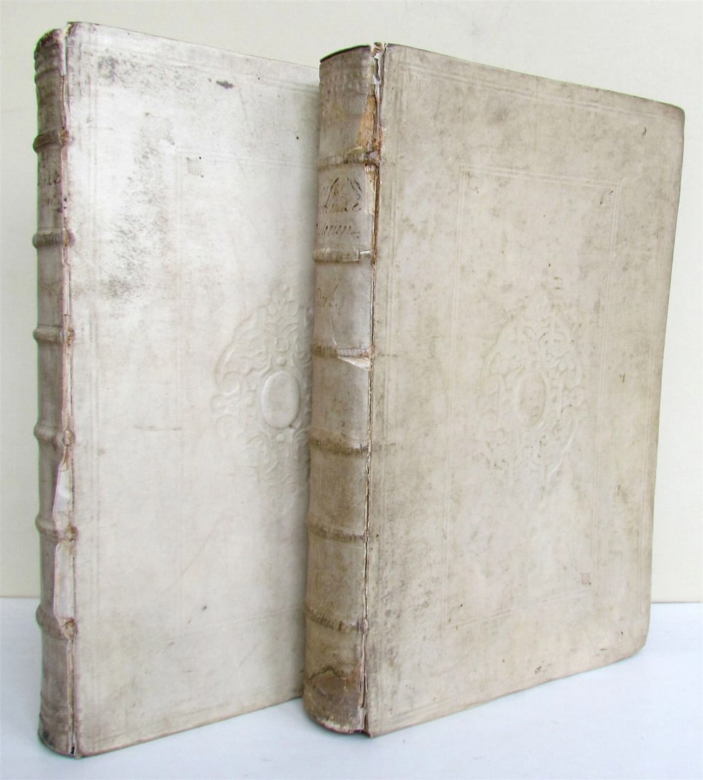 1703 NETHERLANDS HISTORY 2 FOLIO VOLUMES ILLUSTRATED ANTIQUE VELLUM BOUND: HOOFT, P.C. Nederlandsche Historien, Seedert de Ooverdraght der Heerschappye van Kaizer Karel den Vyfden op koning Philips zynen Zoon, Tot het einde der Landtvooghdye des Graven van Leicester Amsterda