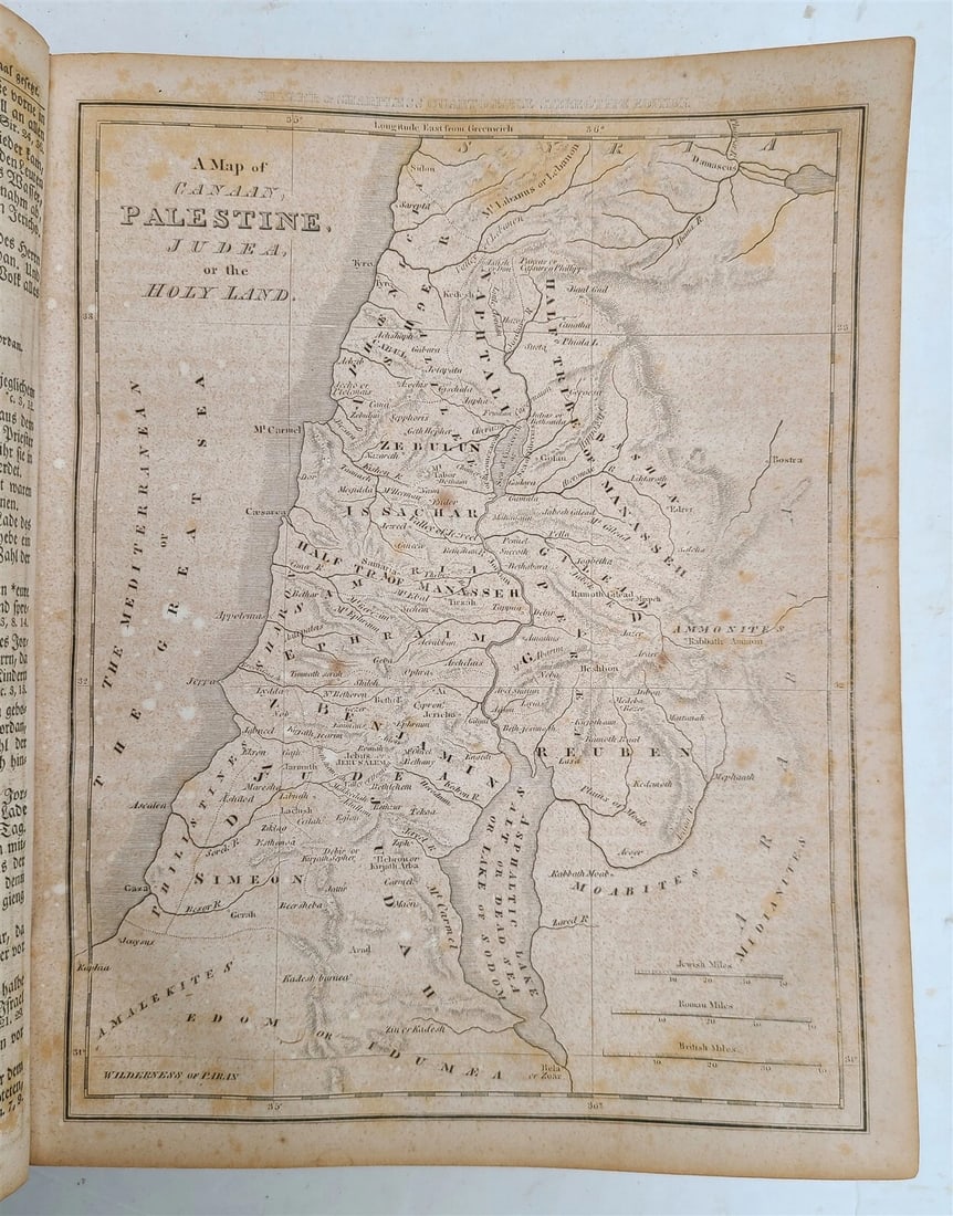1829 BIBLE in GERMAN antique AMERICANA Philadelphia ILLUSTRATED w/ MAPS - 10