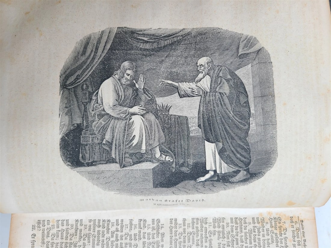 1829 BIBLE in GERMAN antique AMERICANA Philadelphia ILLUSTRATED w/ MAPS - 14