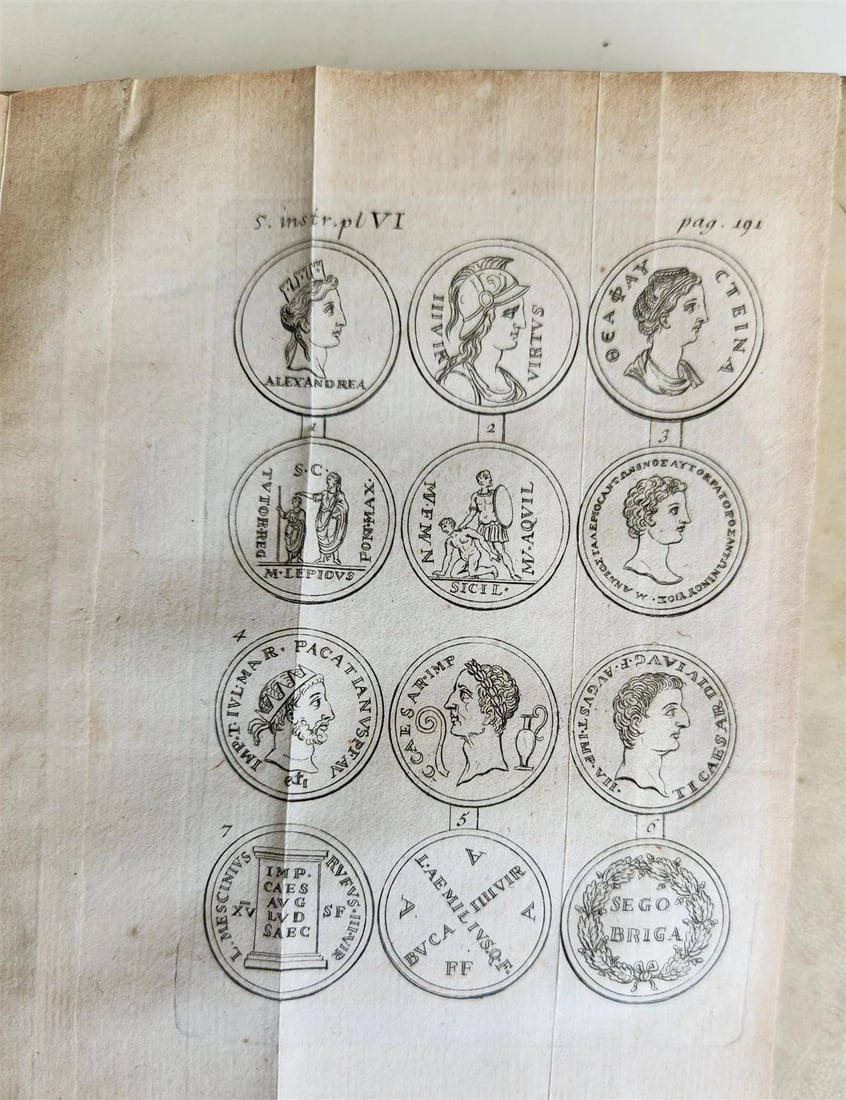 1739 LA SCIENCE des MEDAILLES antique 2 ILLUSTRATED VOLUMES VELLUM BOUND - 6