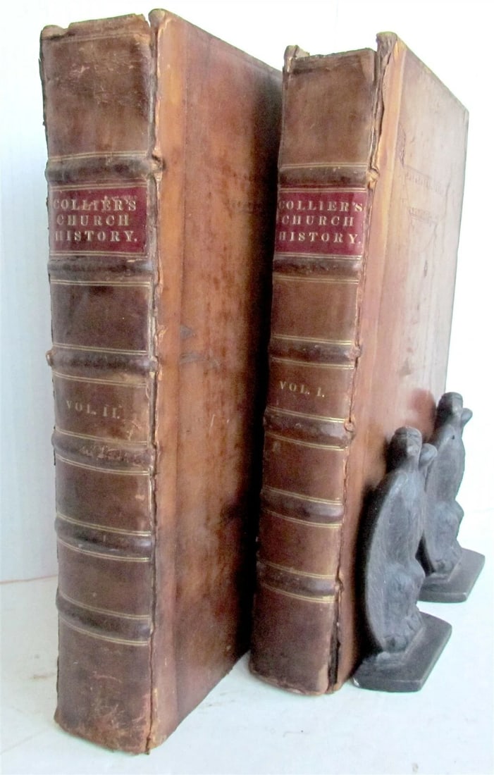 1714 2 FOLIO vols Ecclesiastical history of Great Britain antique in ENGLISH: Collier (Jeremy) An ecclesiastical history of Great Britain, chiefly of England: from the first planting of Christianity, to the end of the reign of King Charles the Second... 2 volumes London: Samuel