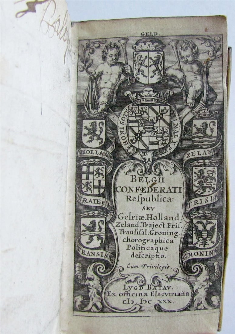 1630 BELGIUM ELZEVIR PUBL antique VELLUM United allies or Gelriae Holland Zeland (1 of 5)