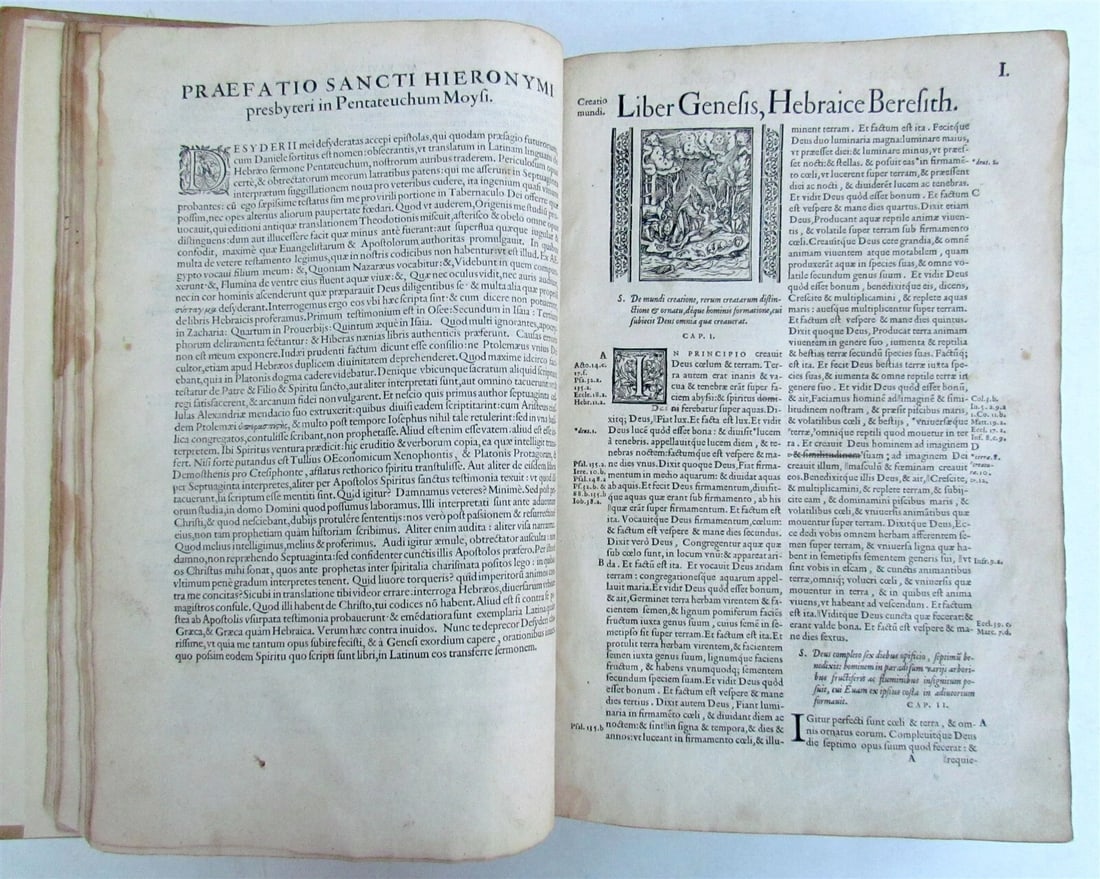 1561 BIBLE ILLUSTRATED FOLIO antique Hebraea Chaldaea Graeca & Latina nomina - 3