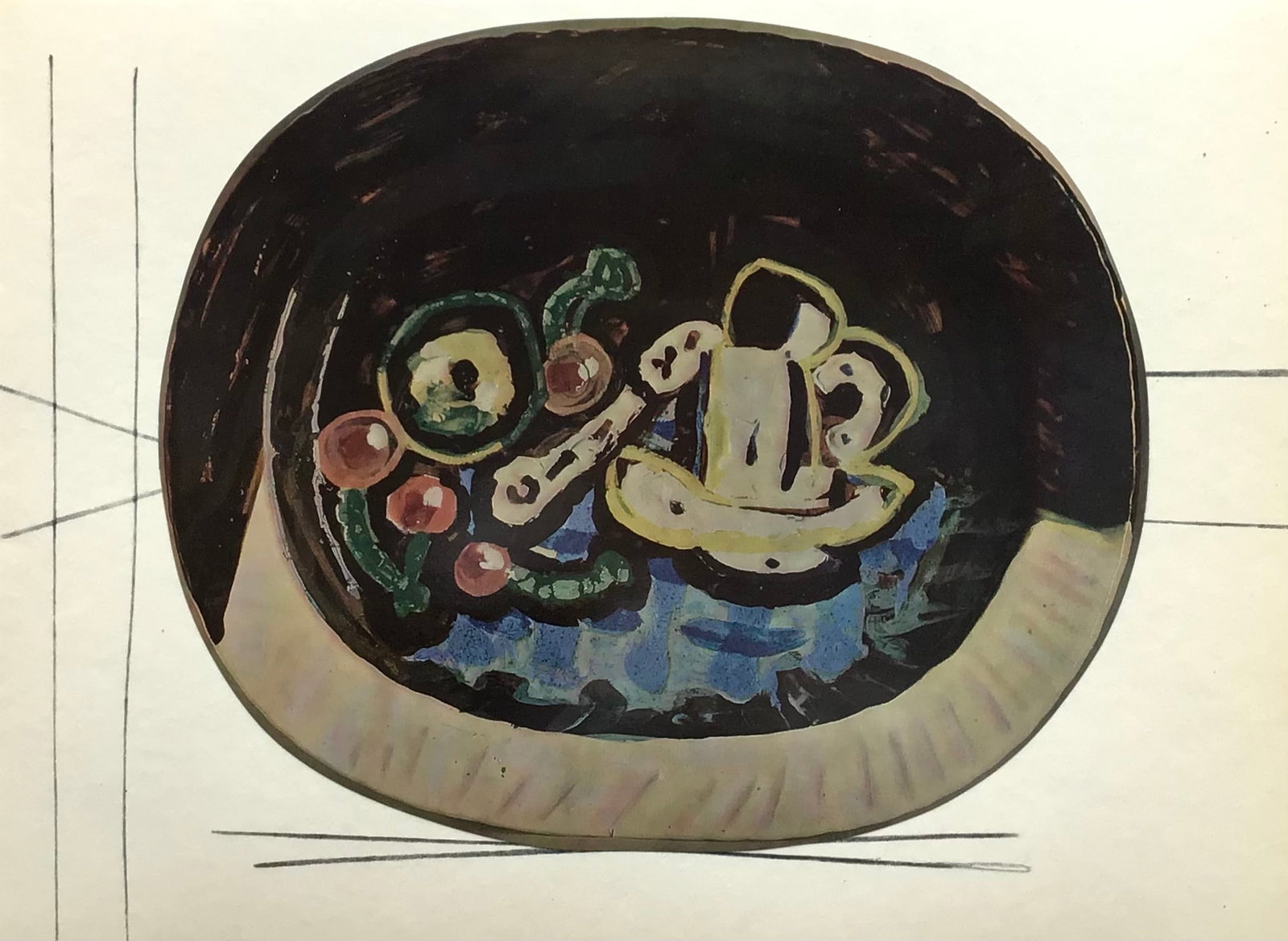1950 Pablo Picasso Ceramics by Picasso 4: Artist: Pablo Picasso Country: Spain Title: Ceramics by Picasso 4 Medium: Offset Lithograph Marks: Not signed, not numbered Paper size: Vellum paper 15 x 11 inch Published:by? Skira 1950, Switzerland