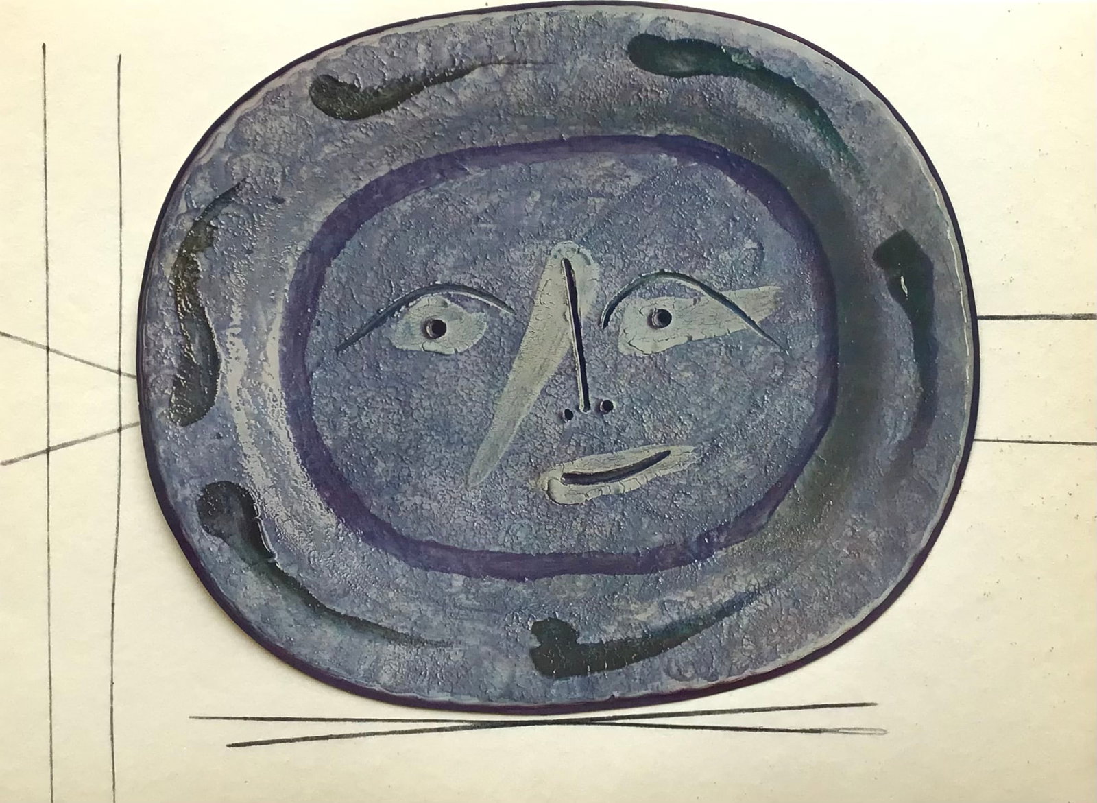1950 Pablo Picasso Ceramics by Picasso 17: Artist: Pablo Picasso Country: Spain Title: Ceramics by Picasso 17 Medium: Offset Lithograph Marks: Not signed, not numbered Paper size: Vellum paper 15 x 11 inches Published: by? Skira 1950, Switzerl