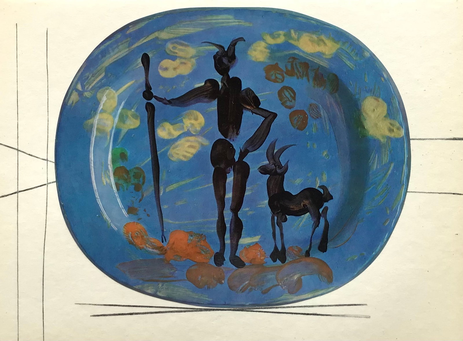 1950 Pablo Picasso Ceramics by Picasso 5: Artist: Pablo Picasso Country: Spain Title: Ceramics by Picasso 5 Medium: Offset Lithograph Marks: Not signed, not numbered Paper size: Vellum paper 15 x 11 inch Published:by? Skira 1950, Switzerland