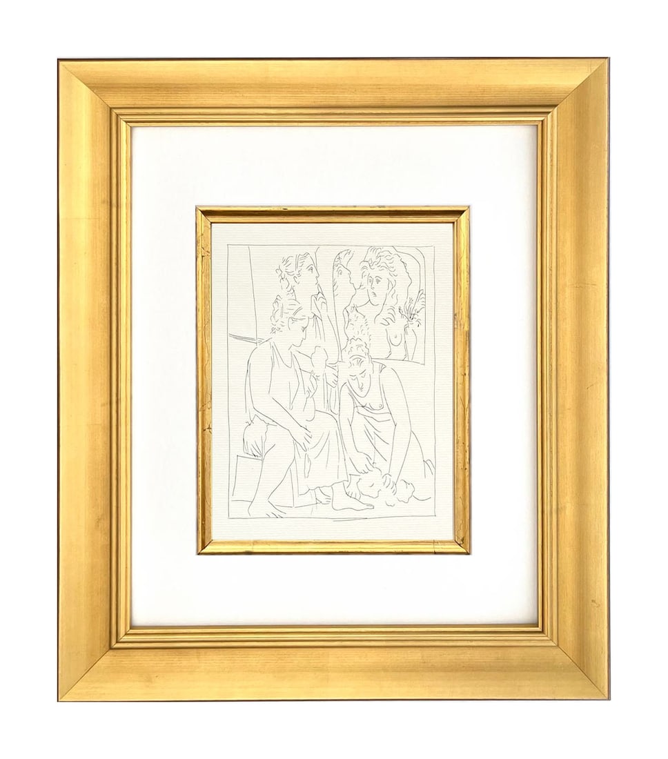 Picasso 7 Minyas' Daughters Refuse to Recognize the God Bacchus: Title: Minyas' Daughters Refuse to Recognize the God Bacchus Artist: Pablo Picasso (after) Country: Spain Medium: Facsimile - 7 Marks: Not signed, not numbered Paper Size: 11 x 8.50 inches Printed: