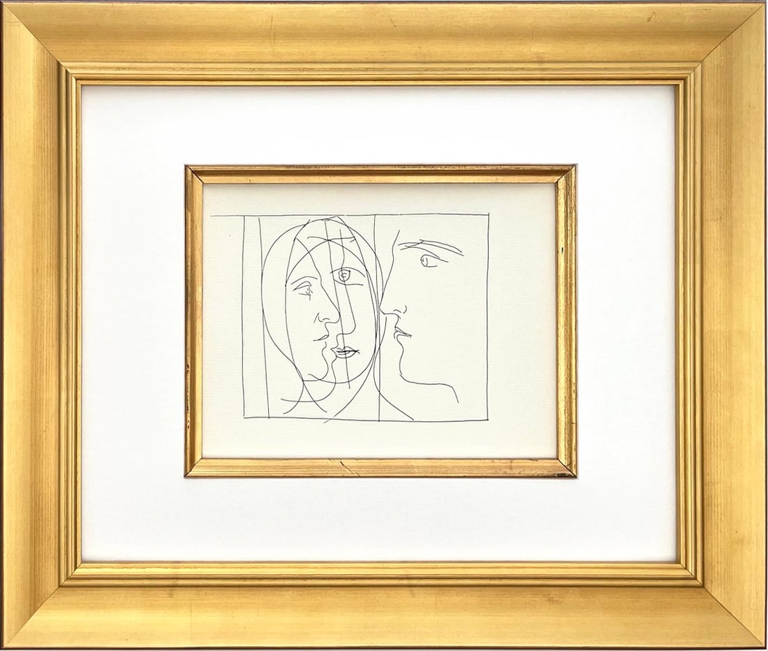 Picasso Metamorphoses 17 Heads framed: Title: Heads Artist: Pablo Picasso Country: Spain Medium: Facsimile 17 Marks: Not signed, not numbered Paper Size: 11 x 8.50 inches on Papier Verge fin blanc Printed: Papeterie de Bellerive Provenance