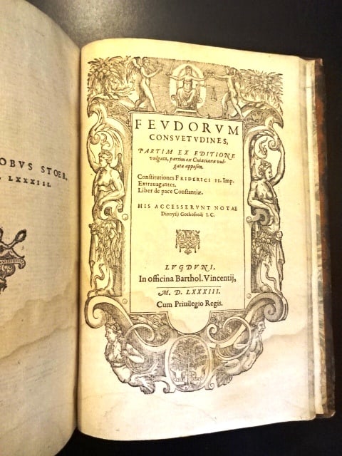 1583 Law Book Justinian Laws Leather Binding - 6