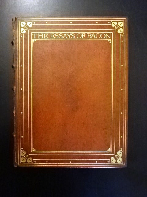 1903 Fine Leather Binding Essays of Francis Bacon (1 of 6)