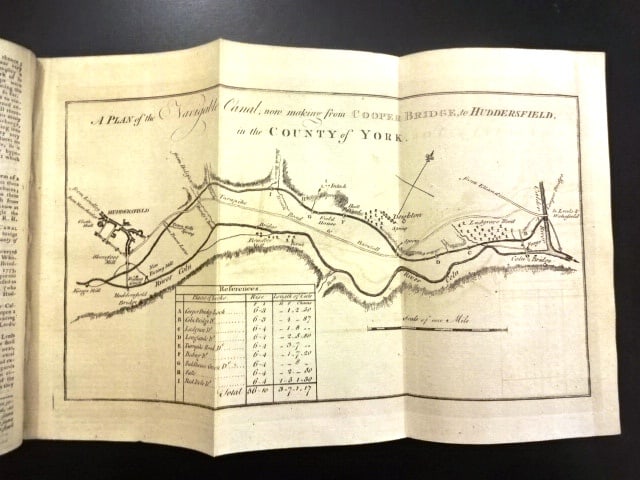 1774 Magazine Folding English Canal Map: The May 1774 issue of Gentlemen's Magazine printed at London by Sylvanus Urban, 48 pages and two engravings, one of Louis XV of France and the other being a nice foldout of the Navigable Canal from