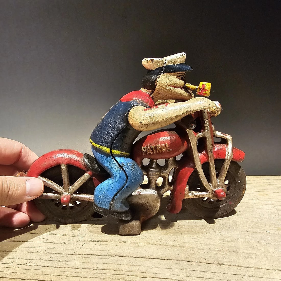 Cast Iron Saylor on Patrol Motorcycle - 12