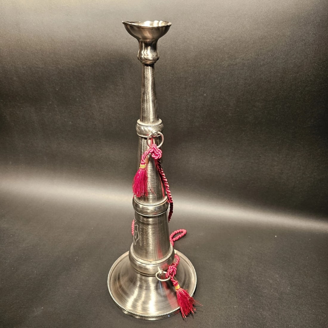 16 1/2" Silver Fireman Presentation Speaking Trumpet - 9