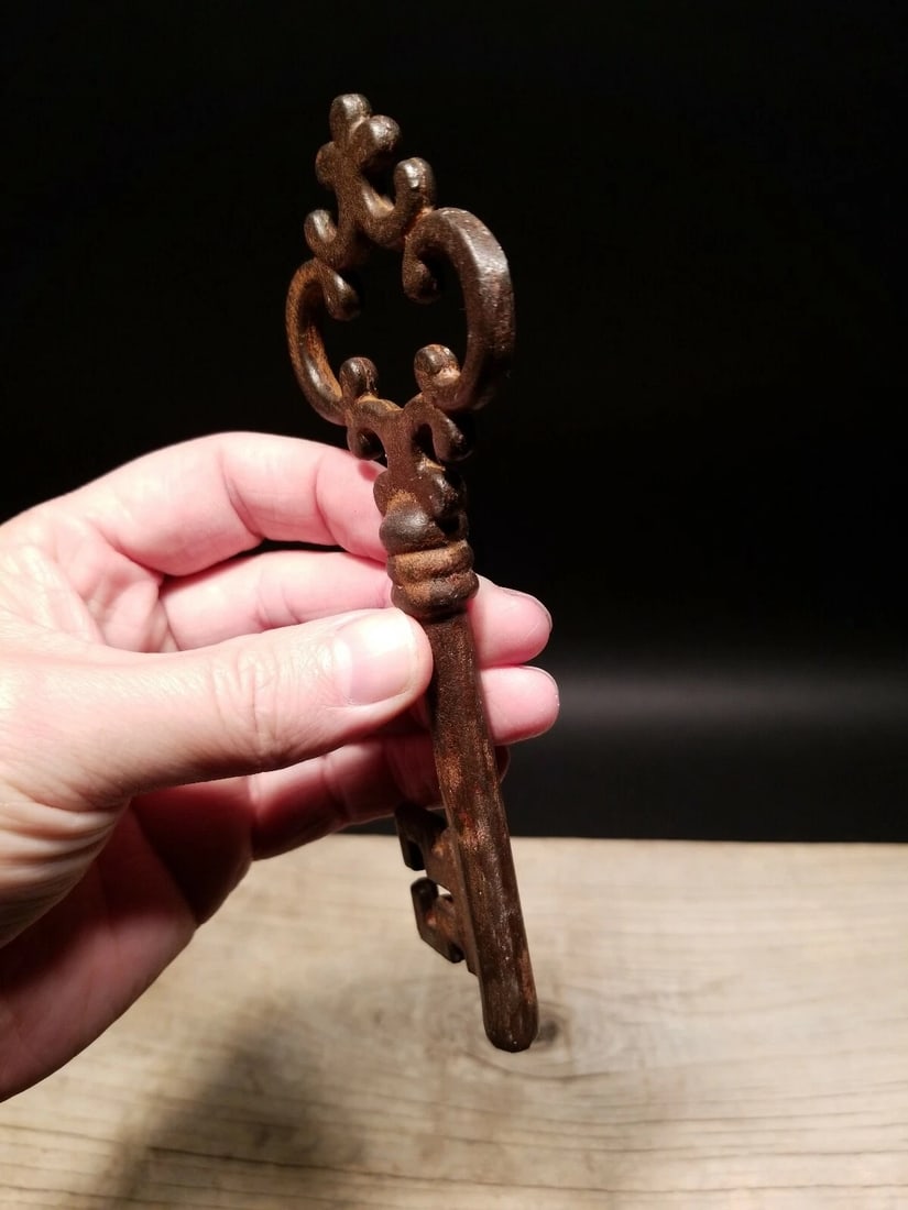6 1/2" Large Iron Skeleton Church Key - 11