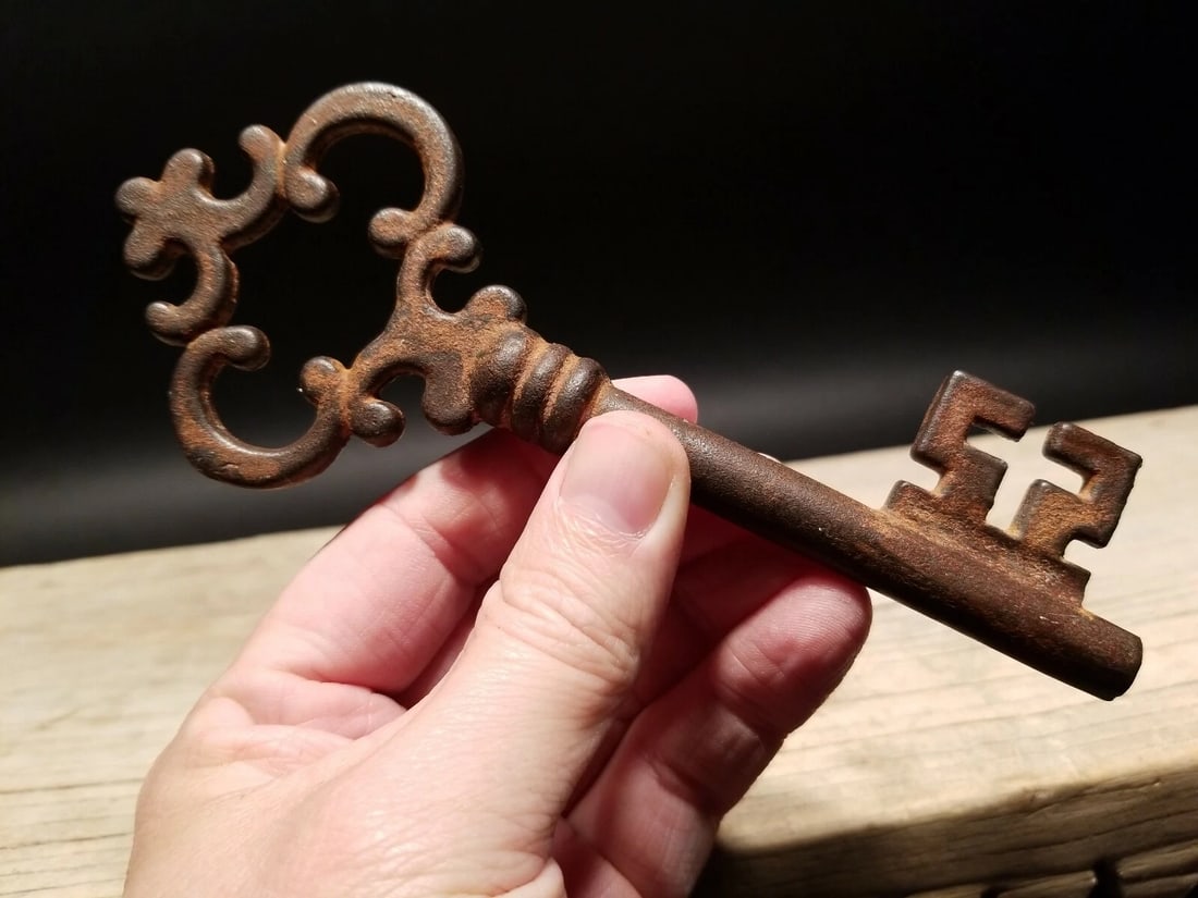 6 1/2" Large Iron Skeleton Church Key - 3
