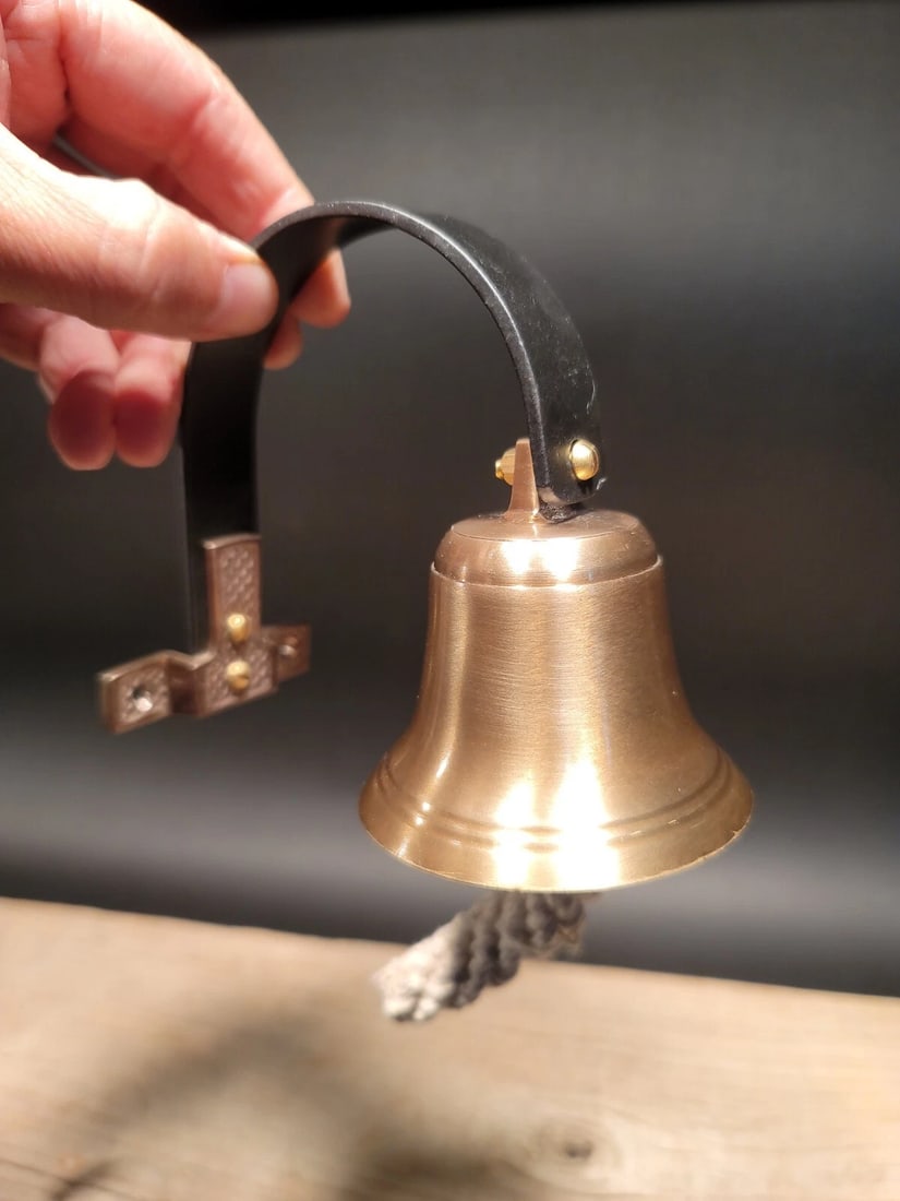 Brass Wall Mount Dog Doorbell Bar Bell - 12