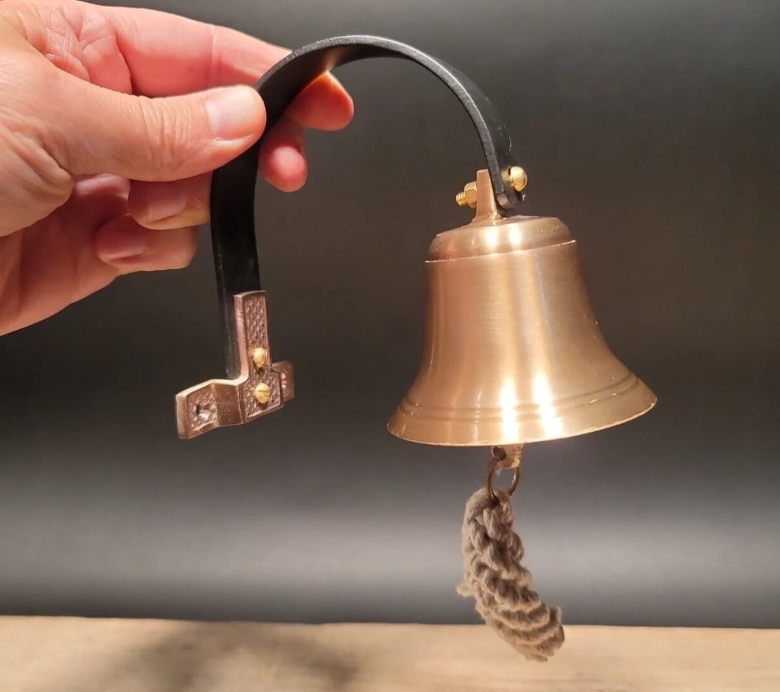 Brass Wall Mount Dog Doorbell Bar Bell - 2