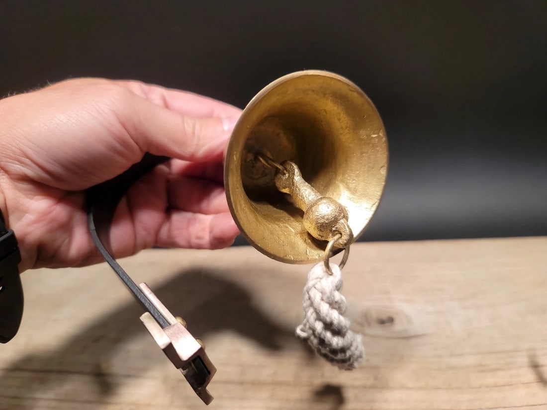 Brass Wall Mount Dog Doorbell Bar Bell - 4