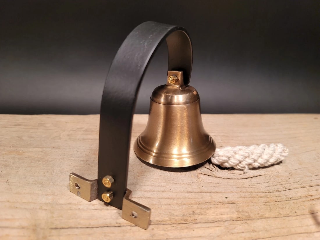 Brass Wall Mount Dog Doorbell Bar Bell - 5