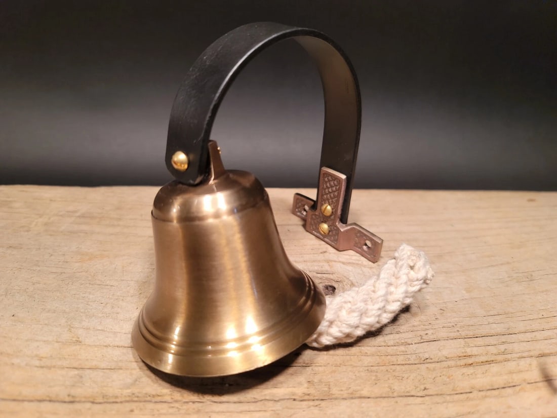 Brass Wall Mount Dog Doorbell Bar Bell - 6