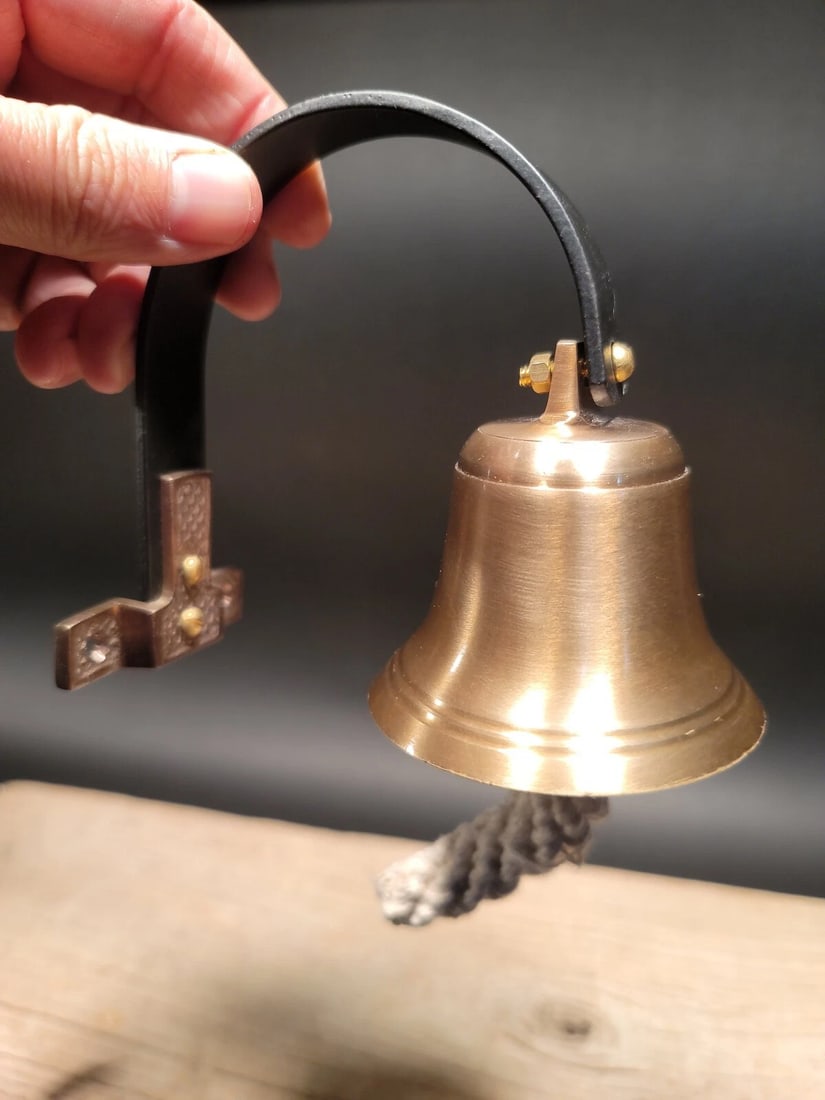 Brass Wall Mount Dog Doorbell Bar Bell - 9