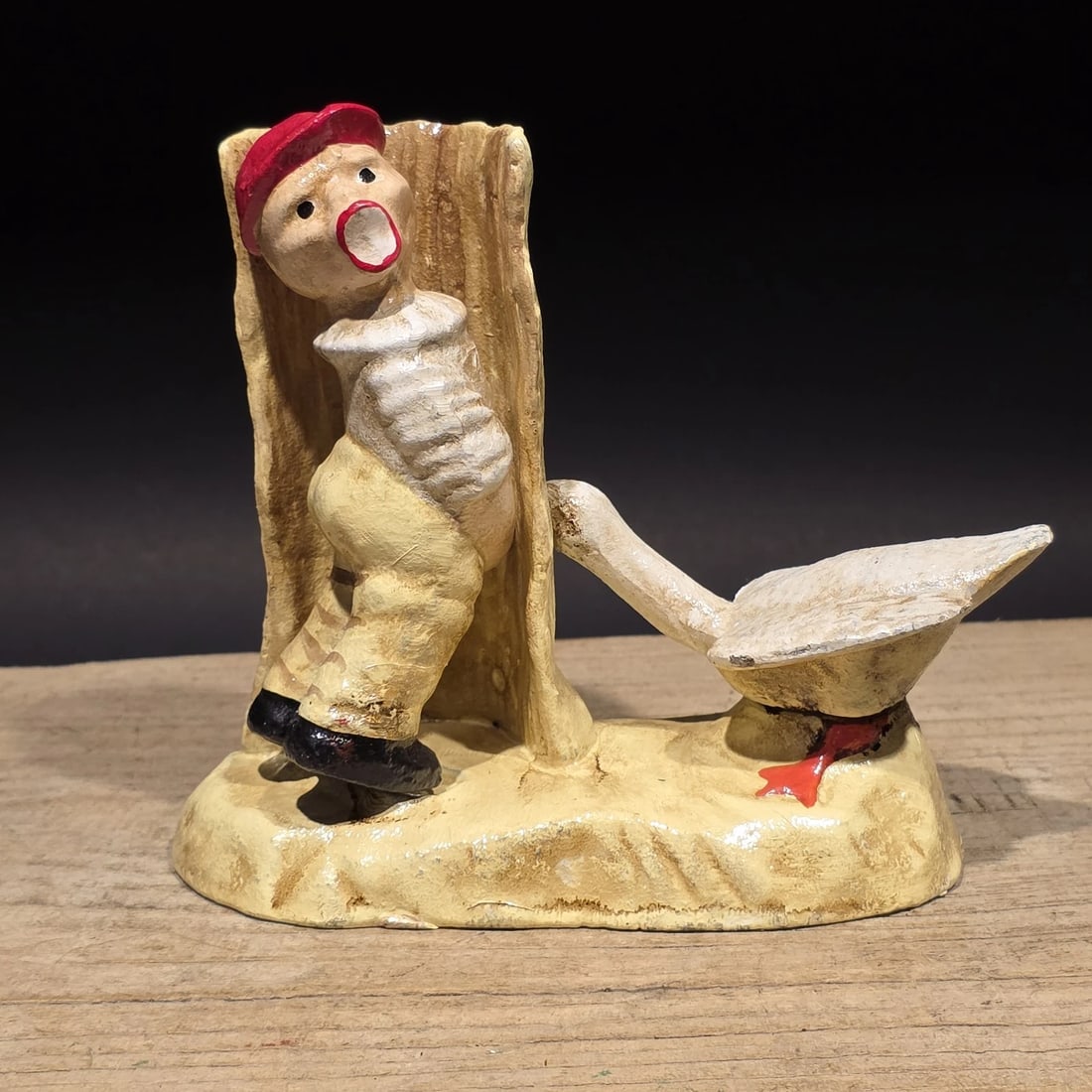 Cast Iron Folk Art Boy & Goose Figurine (1 of 16)