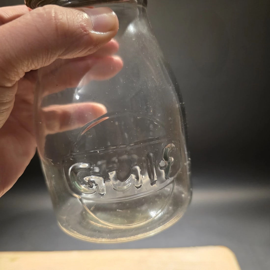 1930s Style Glass Gulf Oil Bottle w Spout (1 of 8)