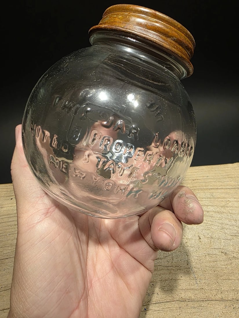 4 1/2" Glass Nut House Store Jar - 5