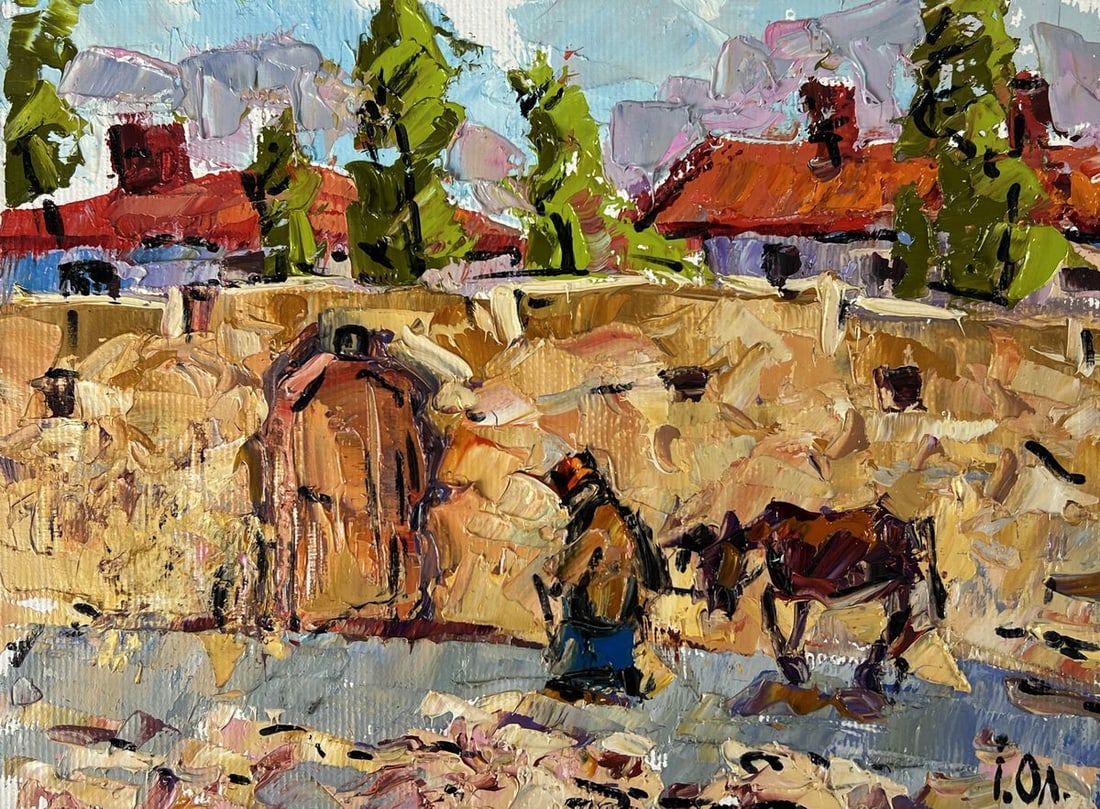 Oil painting Returning home to the village Oleksiy Ivanyuk - 3