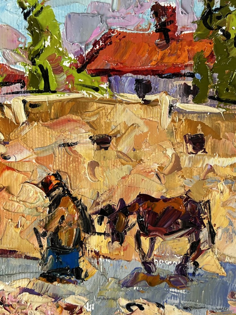 Oil painting Returning home to the village Oleksiy Ivanyuk - 8