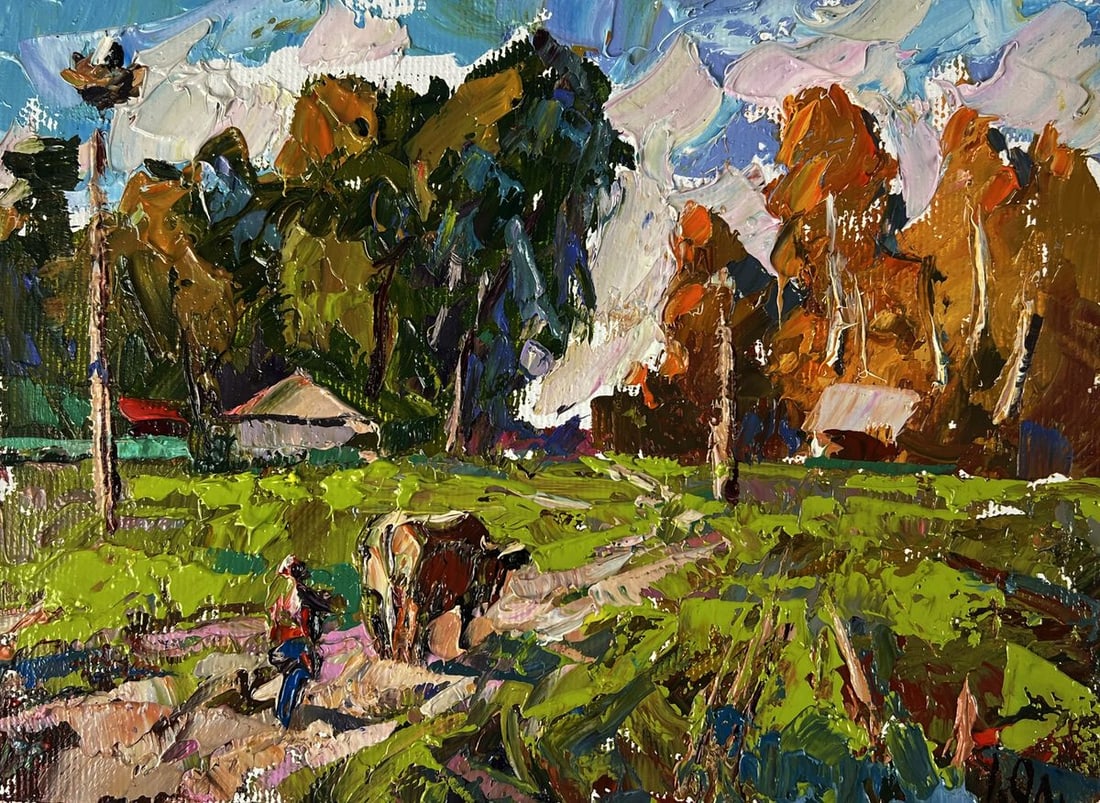Oil painting Quiet village days Oleksiy Ivanyuk - 3