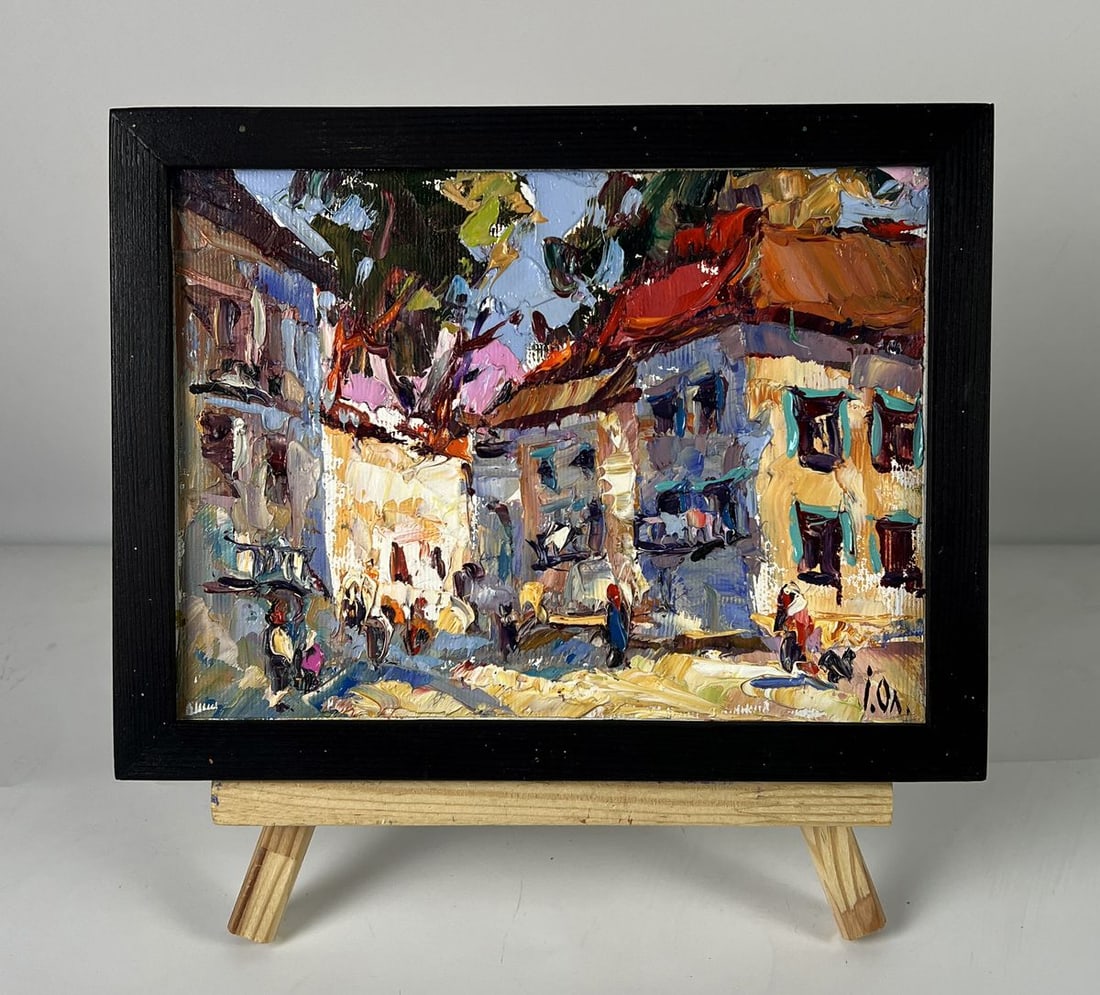 Oil painting Road in the Middle of the City Oleksiy Ivanyuk: NoAAA6437*** ABOUT THIS PAINTING **** TITLE: "Road in the Middle of the City"* ARTISTS: Oleksiy Ivanyuk* SIZE: 15x20 cm/5.90x7.87 inches'* MEDIUM: oil, canvas* HAND PAINTED: Original painting from our