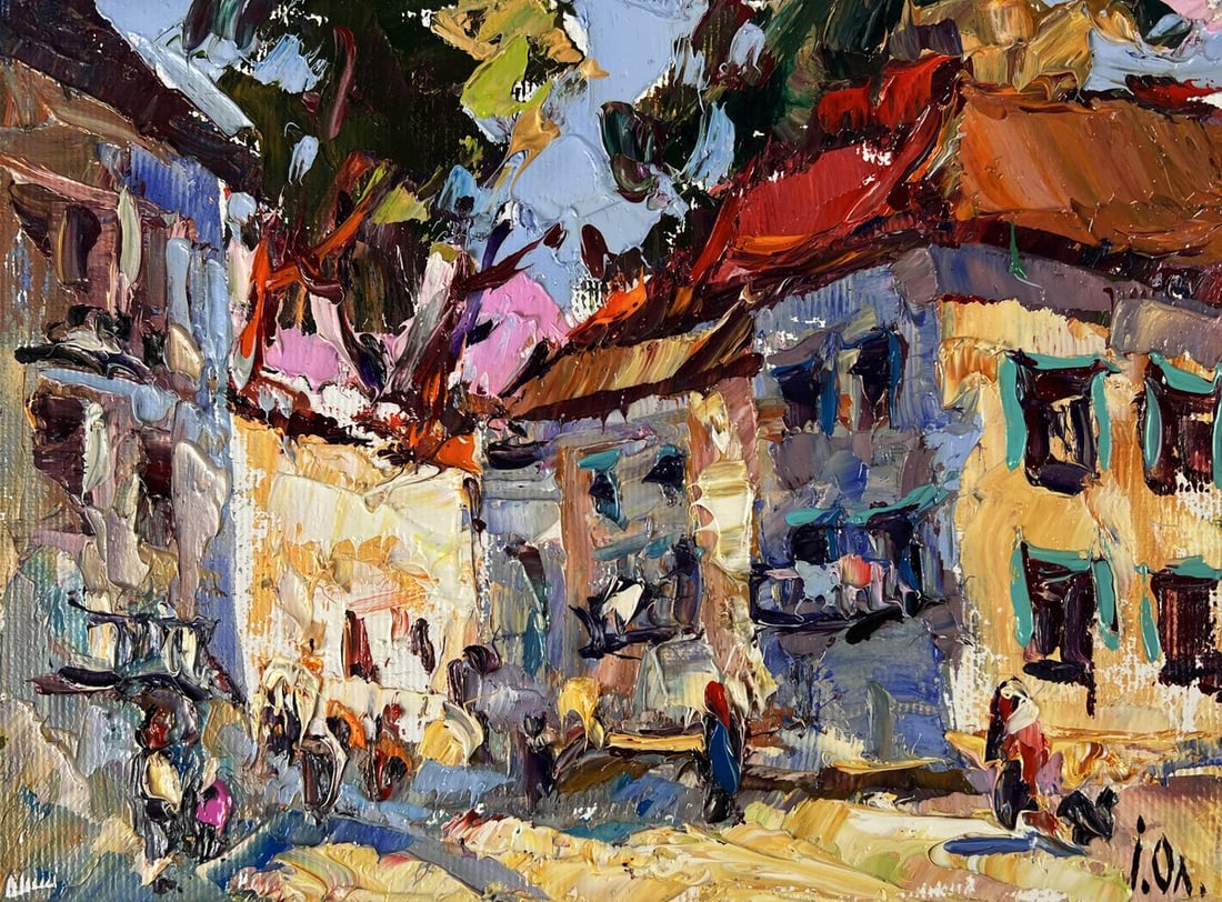 Oil painting Road in the Middle of the City Oleksiy Ivanyuk - 3