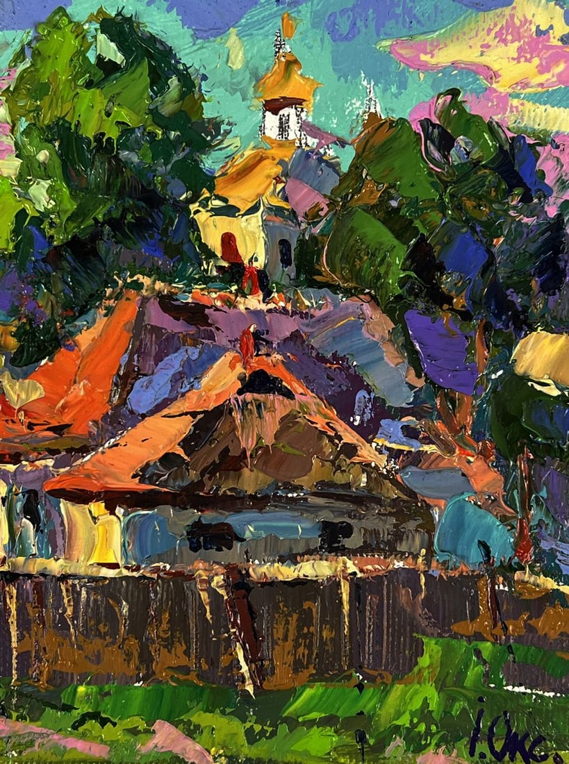 Oil painting A warm sunny day in the village Oksana Ivanyuk - 10
