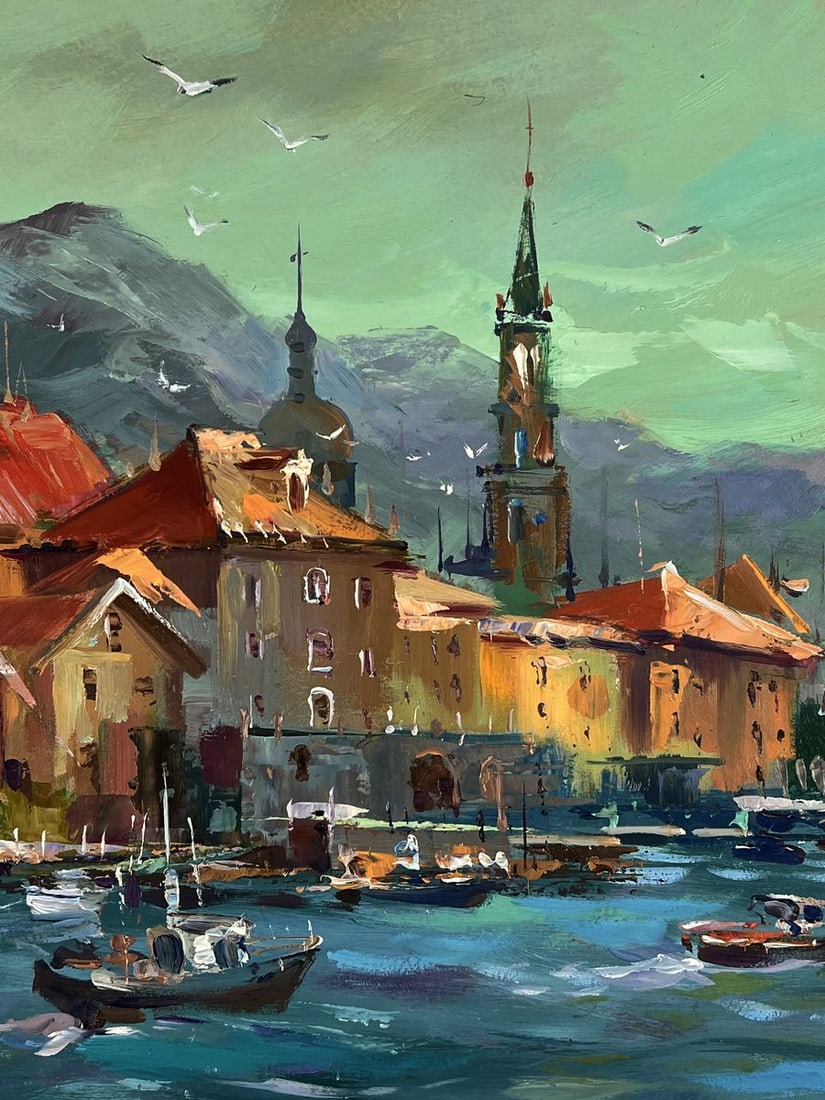 Oil painting Sunset behind the mountains Yuriy Suprunchuk - 6