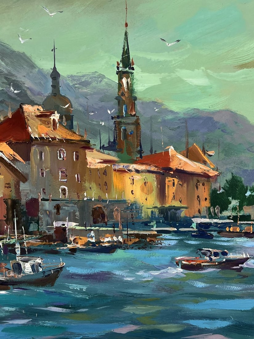 Oil painting Sunset behind the mountains Yuriy Suprunchuk - 8
