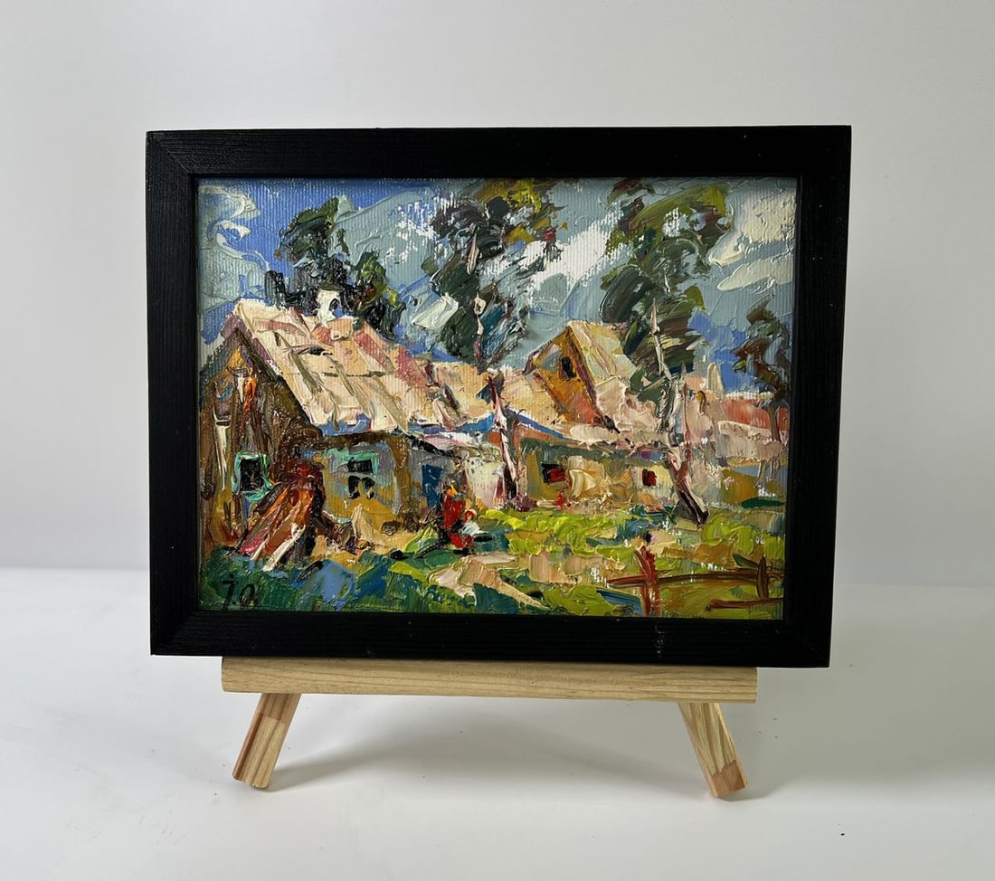 Oil painting Village courtyard Oleksiy Ivanyuk: NoAAA5899*** ABOUT THIS PAINTING **** TITLE: "Village courtyard"* ARTISTS: Oleksiy Ivanyuk* SIZE: 15x20 cm/5.90x7.87 inches'* MEDIUM: oil, canvas* HAND PAINTED: Original painting from our collection*