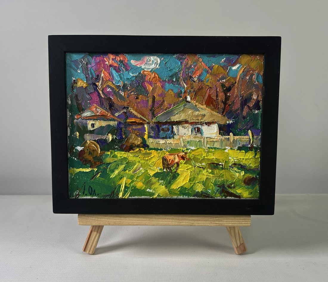 Oil painting First morning of spring Oleksiy Ivanyuk: NoAAA5363The Oil painting on Canvas titled "First morning of spring" captures the tender awakening of nature and rural life after a long winter. With expressive brushstrokes and a bold palette of colo