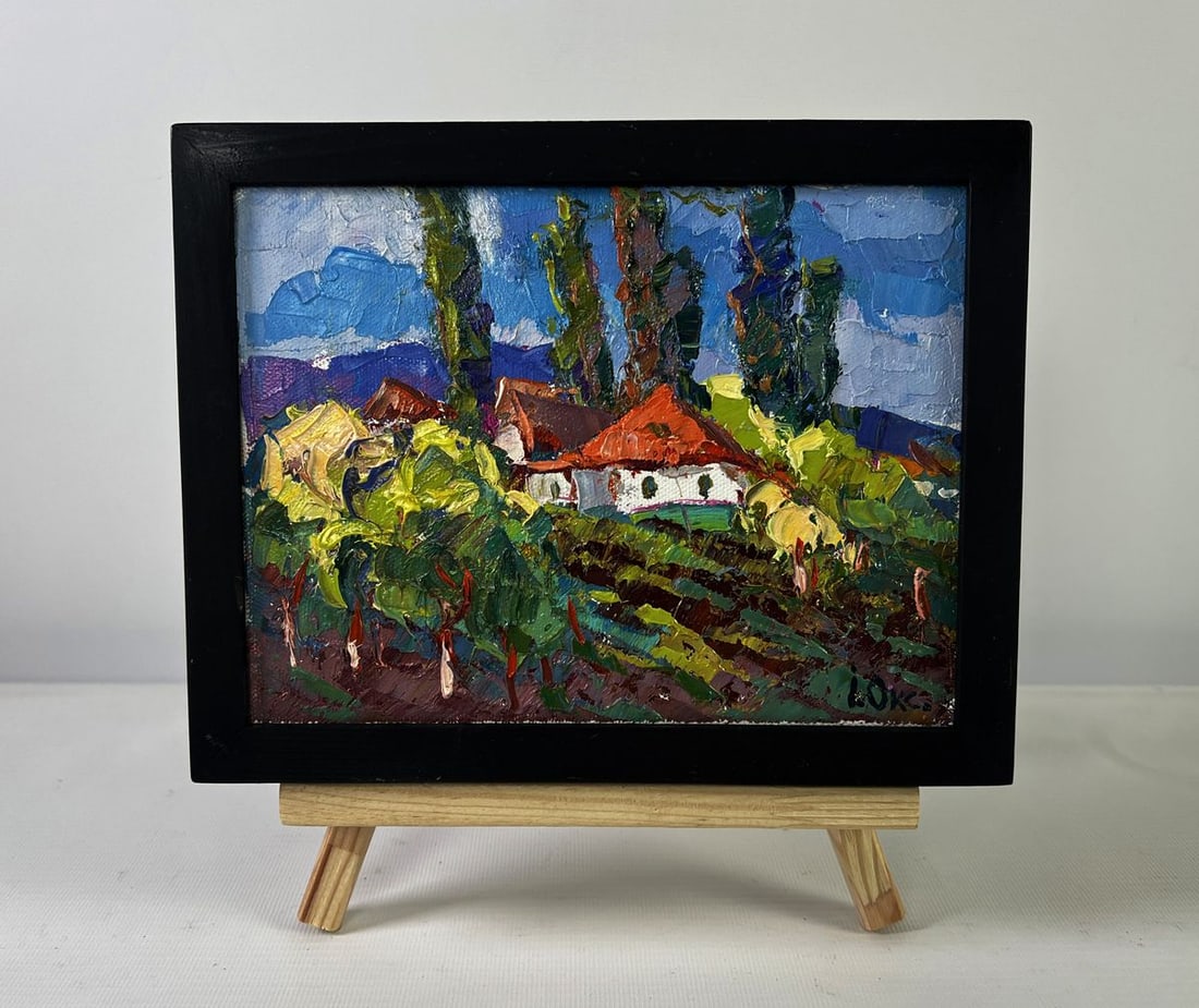 Oil painting Childhood in the aromas of grass Oksana Ivanyuk: NoAAA5414The Oil painting on canvas titled "Childhood in the aromas of grass" unfolds as a vivid recollection of innocence and simplicity, a visual memory captured in color and texture. At its center